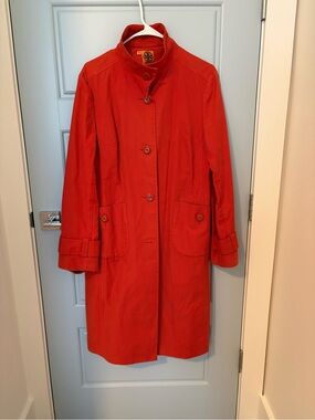 Tory Burch orange Long Trench Coat